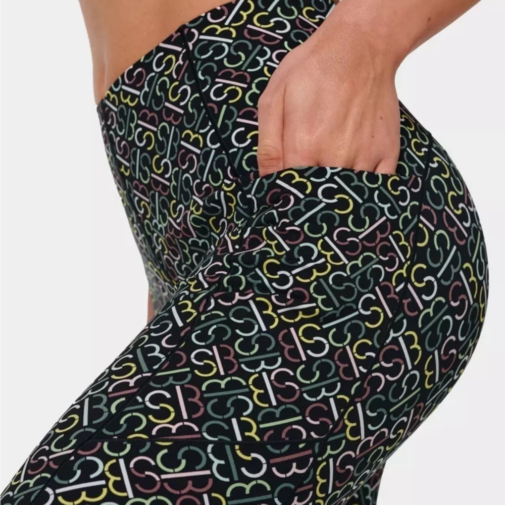 SWEATY BETTY Power High Waist 7/8 Legging In Black Slot Print - Picture 2 of 9